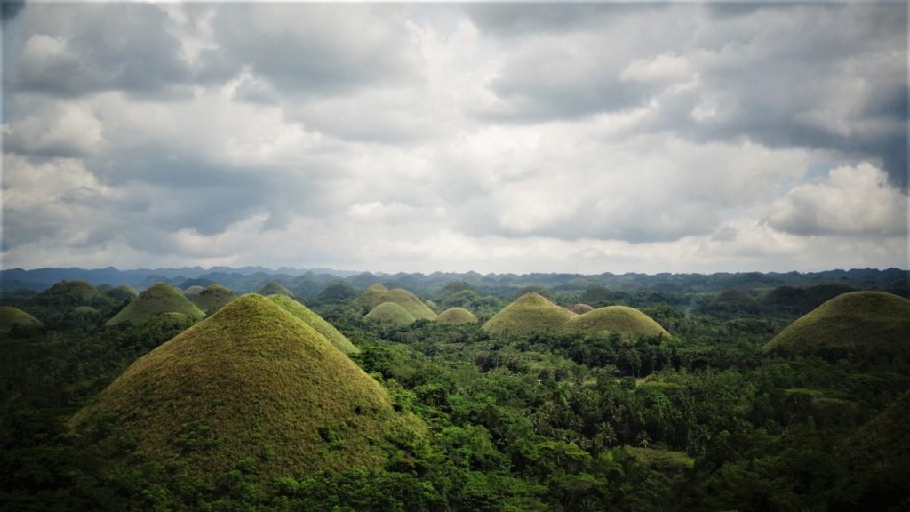 De heuvels Chocolate Hills op Bohol in de Filipijnen
