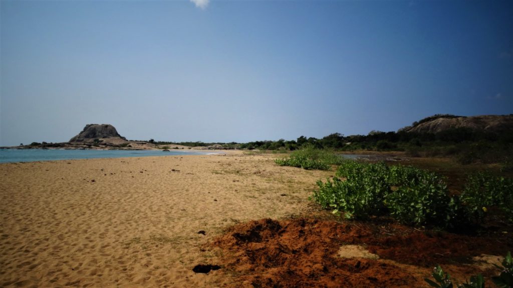 Strand van Yala Nationaal Park in Sri Lanka